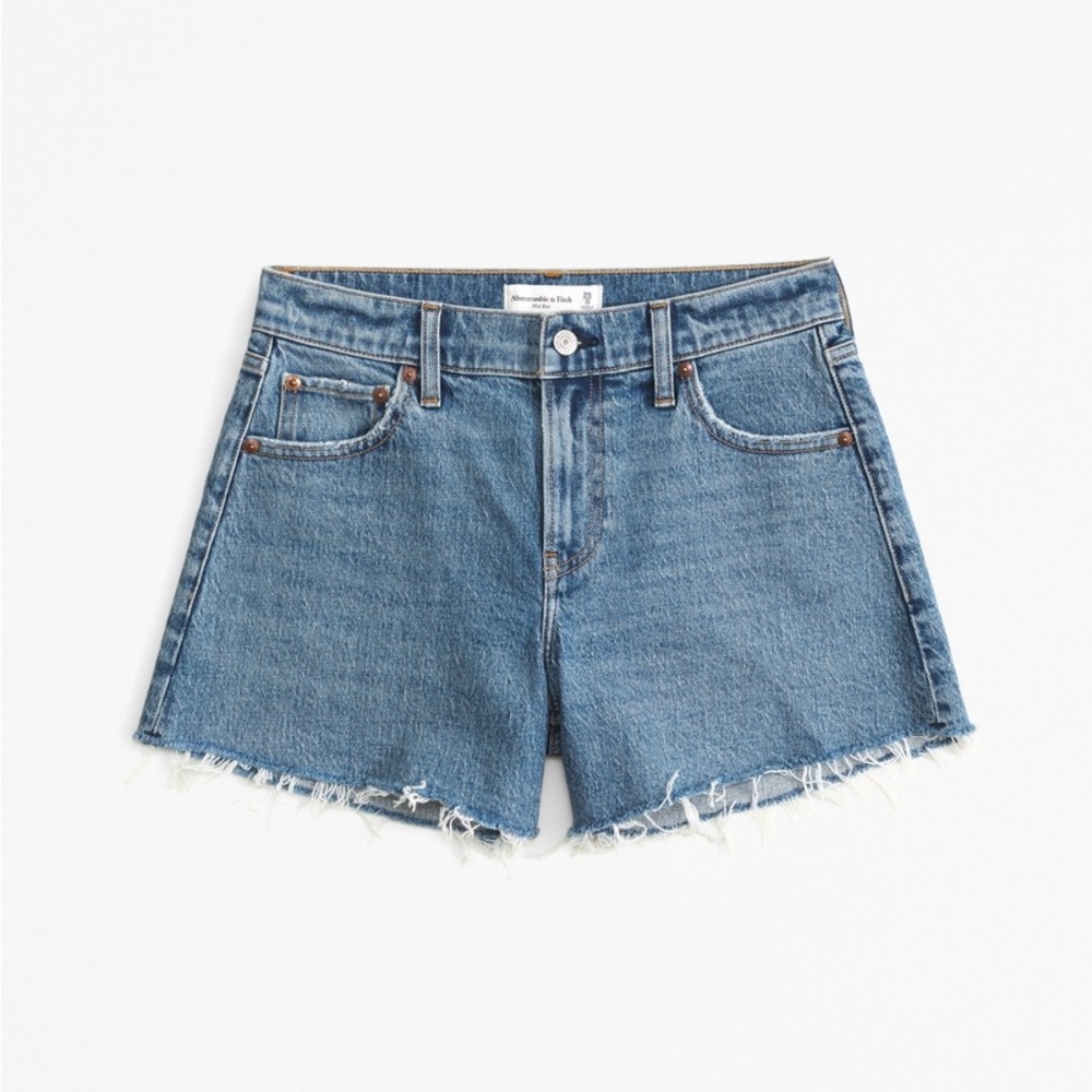 ABERCROMBIE denim mid rise baggy shorts size 25